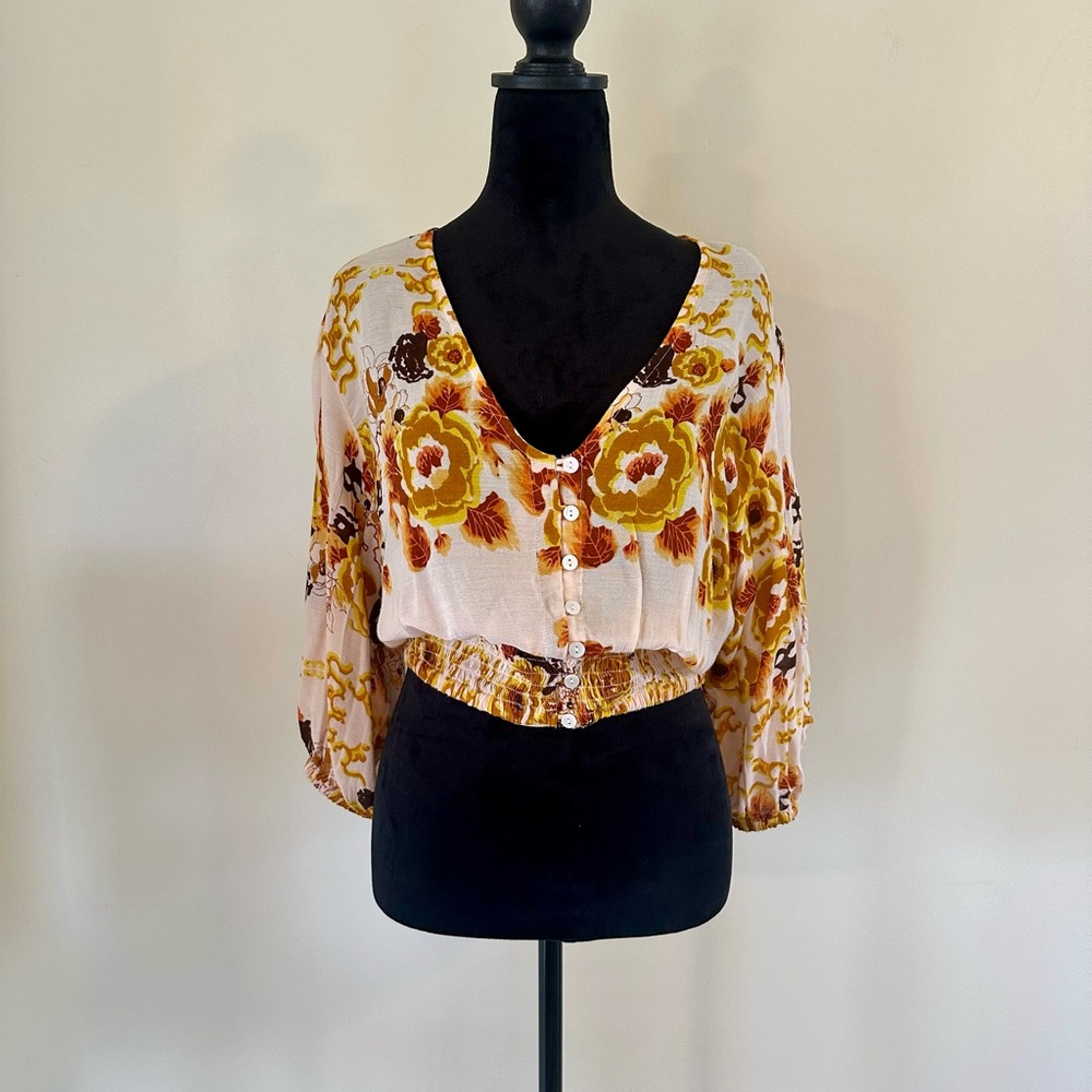Boho style Flower Print Blouse